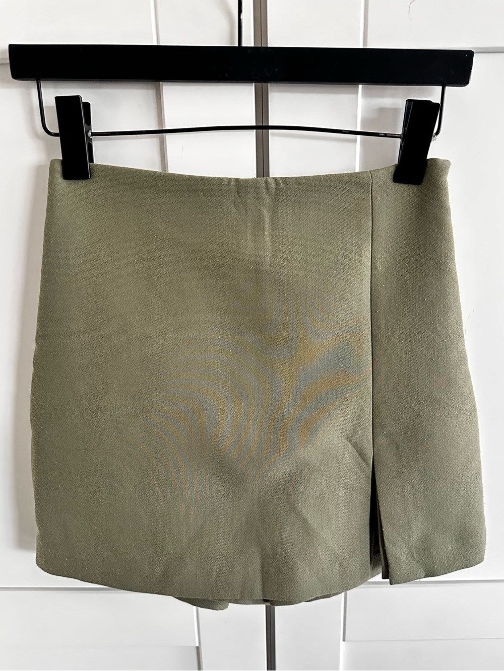 Zara Olive Green Tailored Wrap Front Skort Size XS